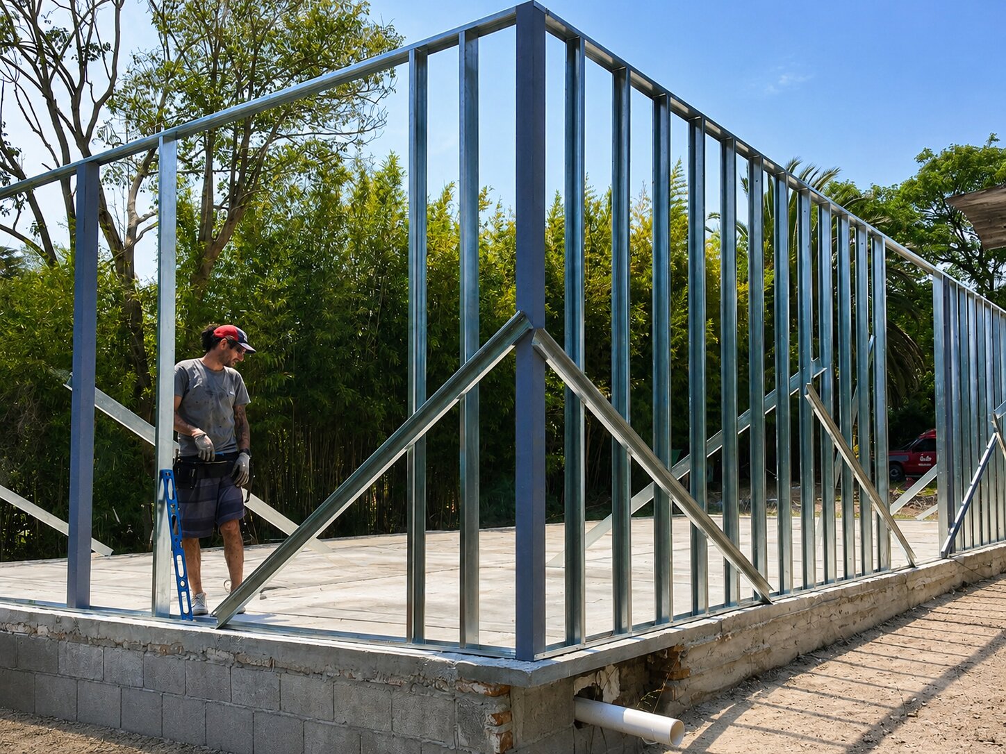 Estructura de steel framing exterior - Montevideo